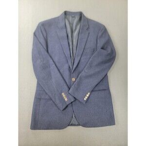 J.Crew Blazer Mens 42L Blue Thompson Wool Blend Two Button Sport Coat Preppy